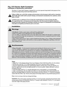 515 15 Gallon Remote Spill Container Installation Instructions